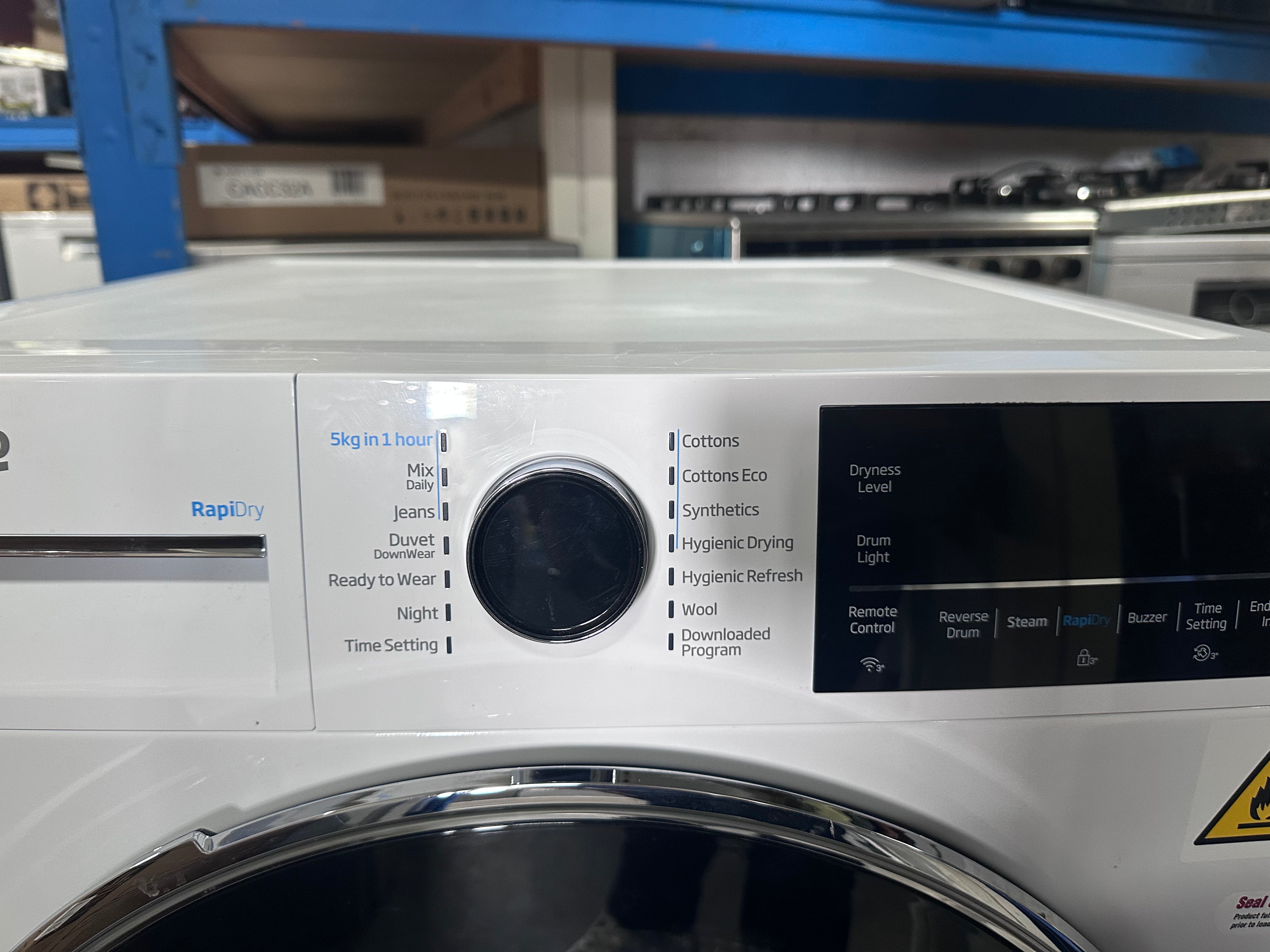 Beko BDPB104HW 10kg Hybrid Heat Pump Dryer with Steam Function - Energy Efficient Laundry Solution for Homes & Apartments | Fast Drying with Gentle Fabric Care