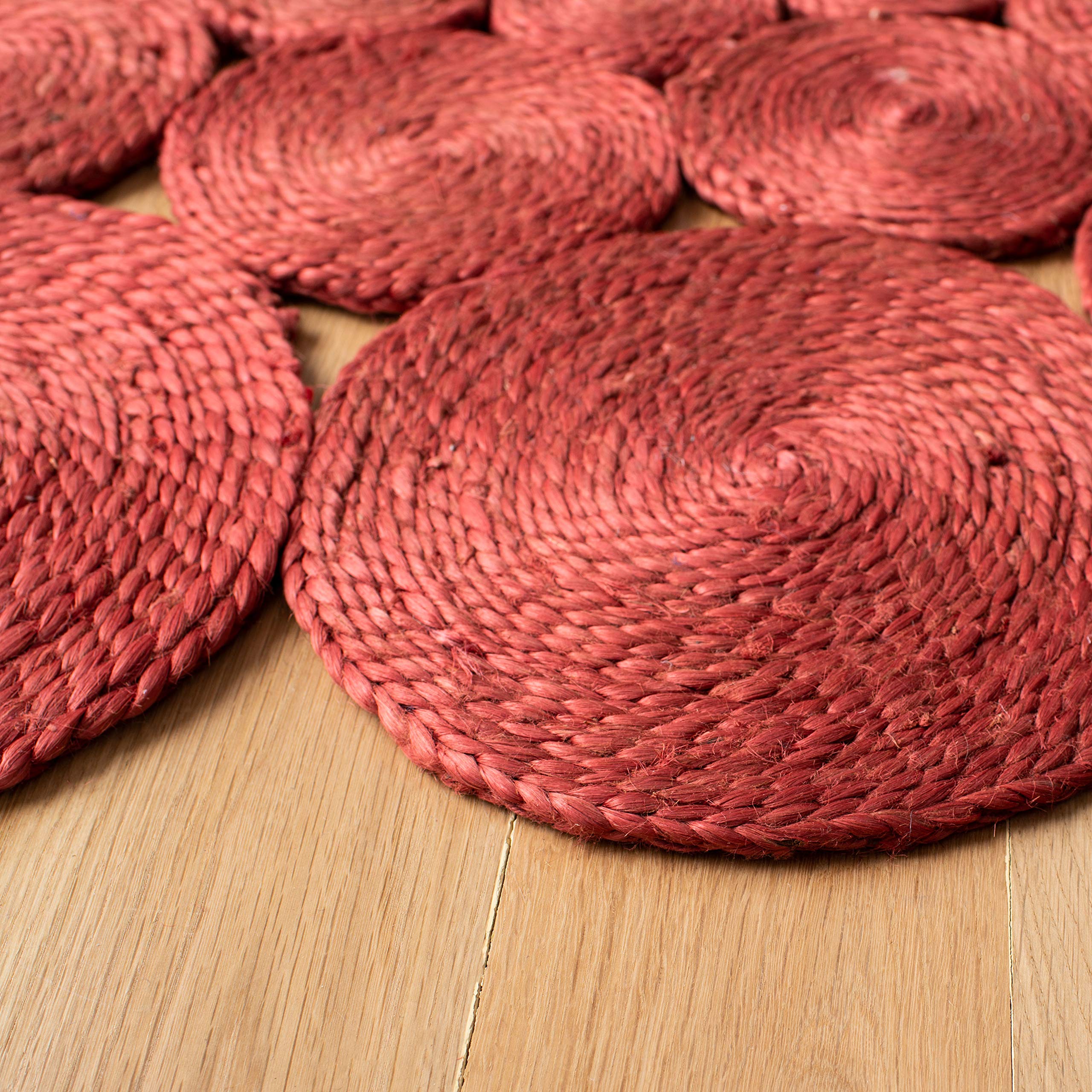 SAFAVIEH Handmade Natural Fiber Jute Area Rug 6' Round - Boho Farmhouse Rust NF363P for Living Room, Bedroom & Dining Room Decor