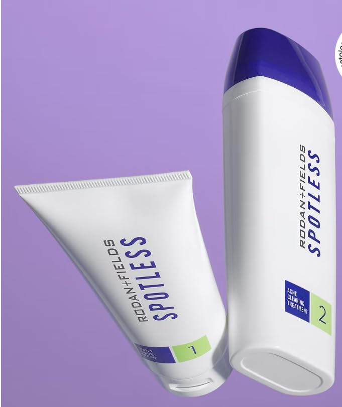 Rodan and Fields SPOTLESS Regimen Acne Clearing Treatment & Daily Face Wash for Oily & Acne-Prone Skin - Gentle Cleanser for Teen & Adult Breakouts, Blackheads & Blemishes - Perfect for Morning & Night Skincare Routine