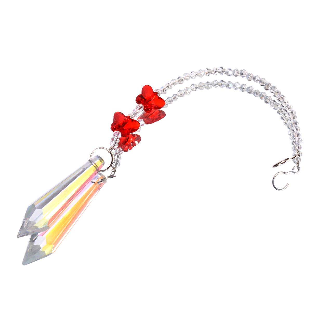 Crystal Glass Prism Ball - Rainbow Maker with Chakra AB Coating - Hanging Suncatcher for Windows, Home Decor & Spiritual Healing - Perfect Gift Set (Pack of 3) for Meditation Rooms, Living Spaces & Outdoor Gardens