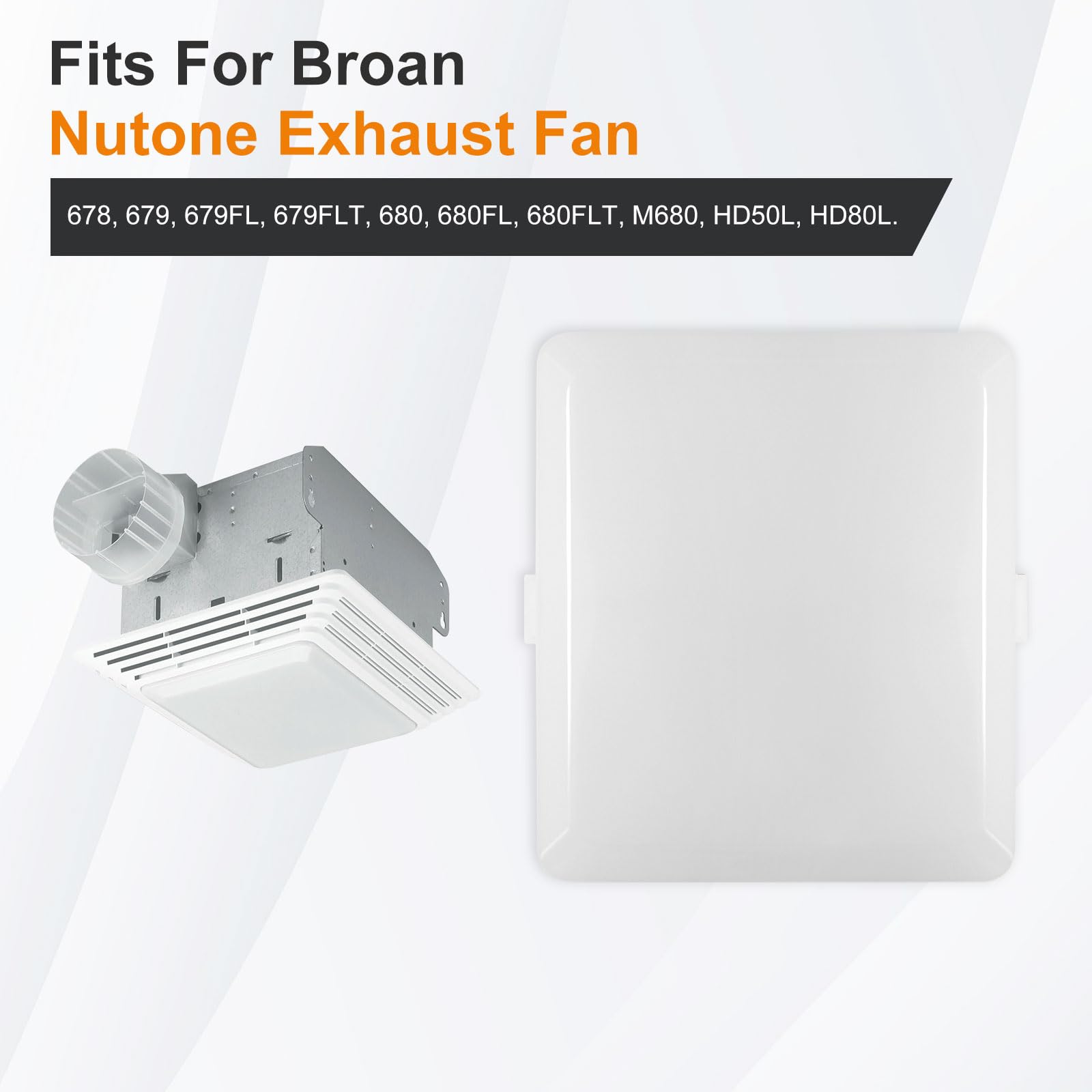 Nutone Broan Bathroom Fan Light Lens Cover Replacement (2 Pack) - Fits Models S97014094 & S97013692 - Durable Vent Fan Grille Cover for Bathroom, Kitchen, Laundry Room Exhaust Fans
