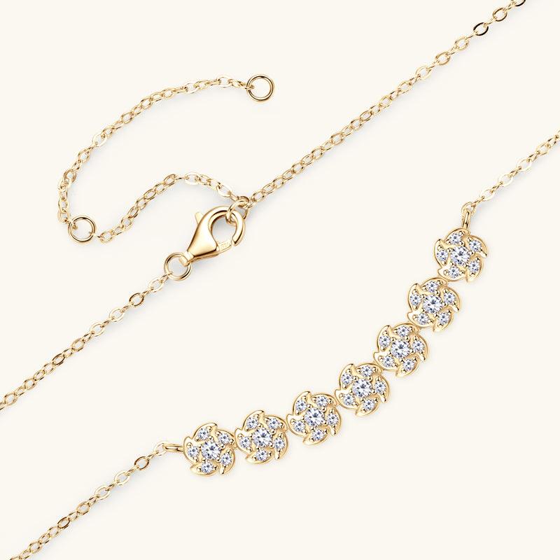 Stunning Moissanite Pendant Necklace for Women - Premium 925 Sterling Silver Flower Jewelry Gift for Anniversary, Birthday & Valentine's Day