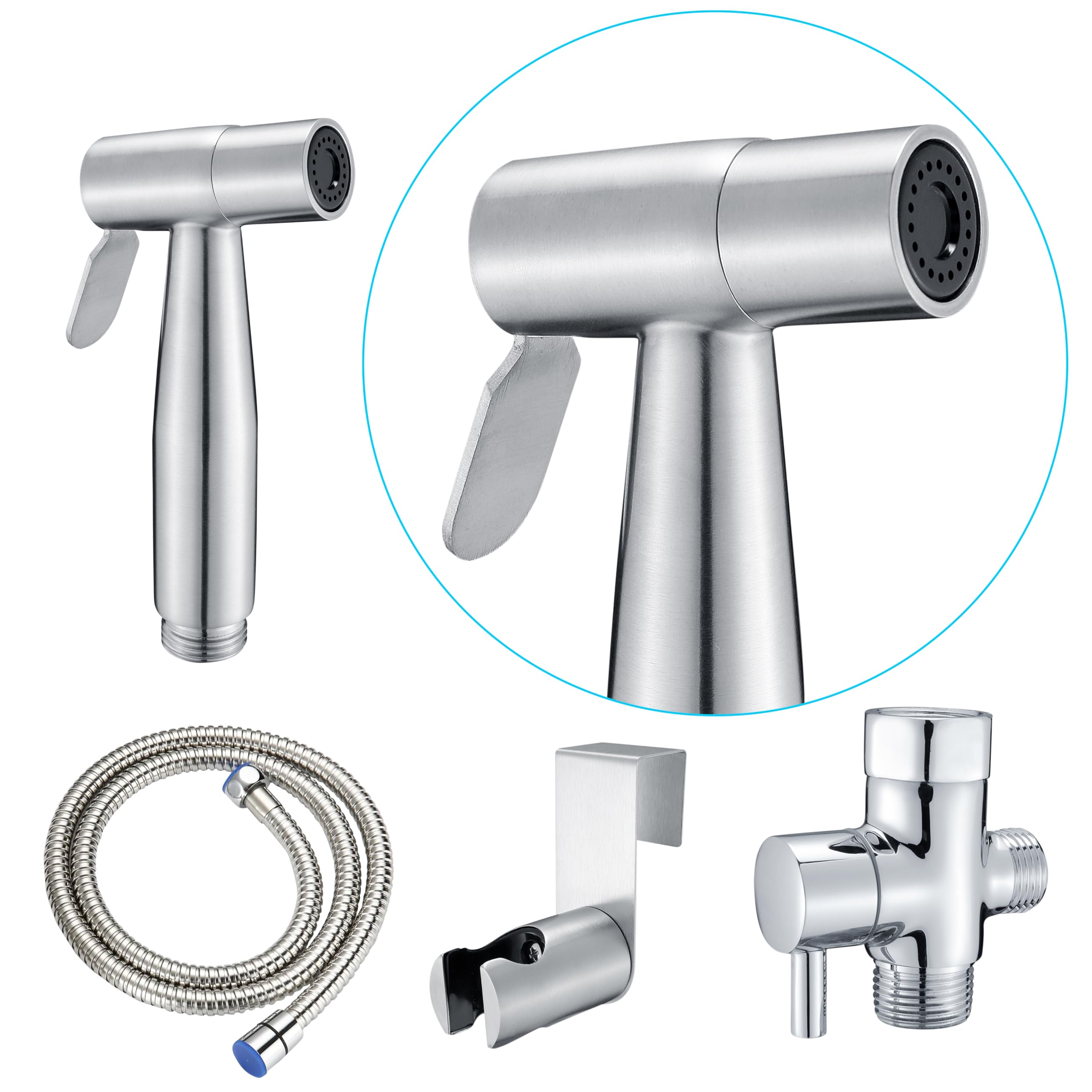 VIVIXA Adjustable Handheld Bidet Sprayer for Toilet - Stainless Steel Bidet Jet Spray Shower with Rear & Feminine Wash - Perfect for Personal Hygiene, Cloth Diaper Cleaning, and Pet Shower - Ideal for Bathroom, Baby Care, and Pet Grooming
