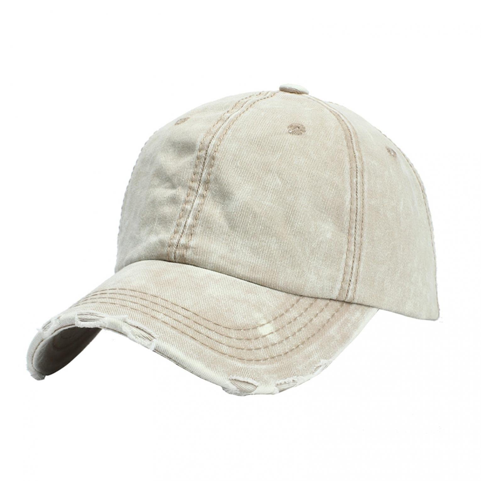 Unisex Casual Denim Baseball Cap with Distressed Hole Design - Adjustable Washed Dad Hat for Men & Women - Perfect for Outdoor Sports, Streetwear Fashion and Daily Wear IS568