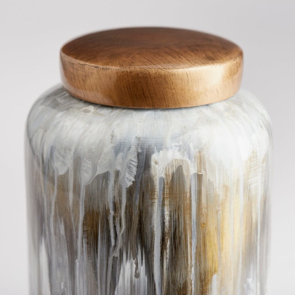 Cyan Design 10424 Spirit Drip Container - Small Olive Glaze Ceramic Vase for Home Decor, Table Centerpiece, and Gift Giving
