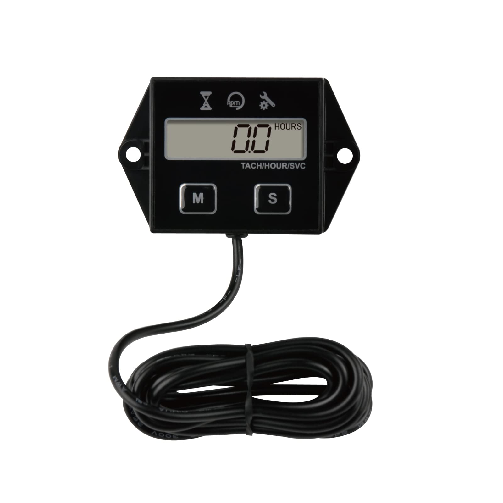 YOOREAL Digital Inductive Tachometer Hour Meter - Accurate RPM Gauge for Lawn Mowers, Scooters, Dirt Bikes, Tractors, Generators, Air Compressors, Marine Engines, Motorcycles, Snowblowers & Pressure Washers - Perfect for Engine Performance Monitoring and Maintenance Tracking