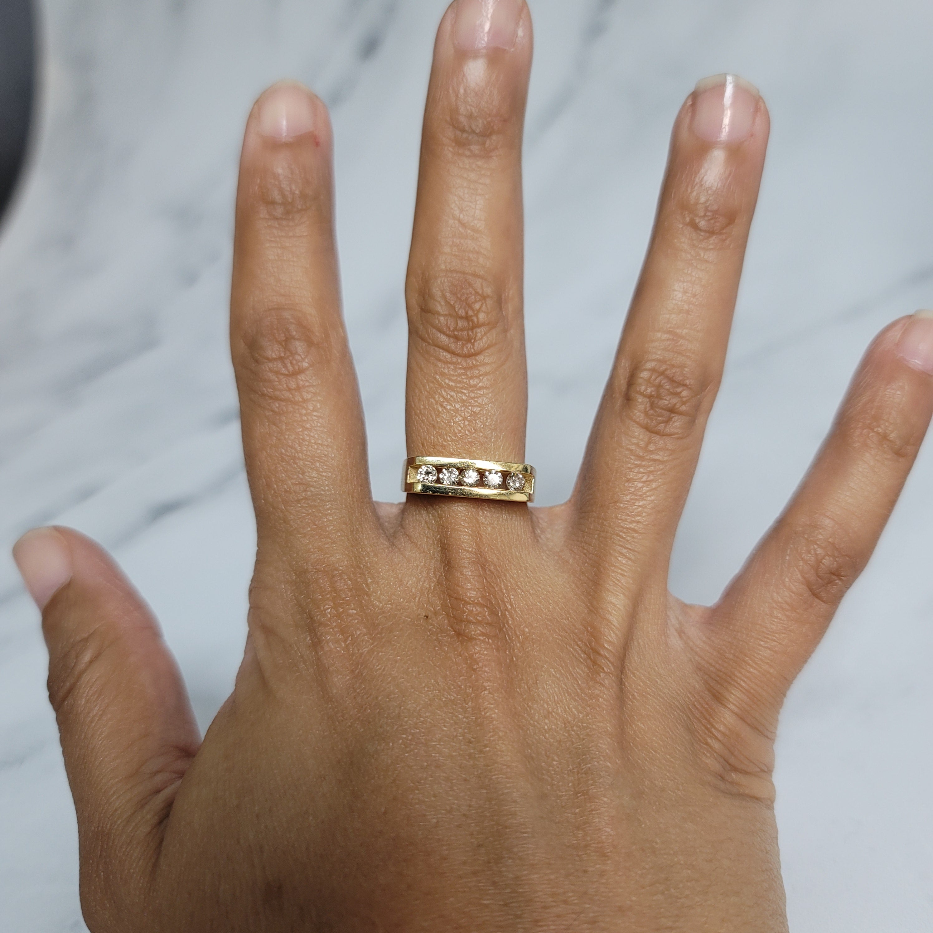 5-Stone Diamond Wedding Band for Women - Elegant & Timeless Engagement Ring - Perfect for Bridal, Anniversary & Special Occasions