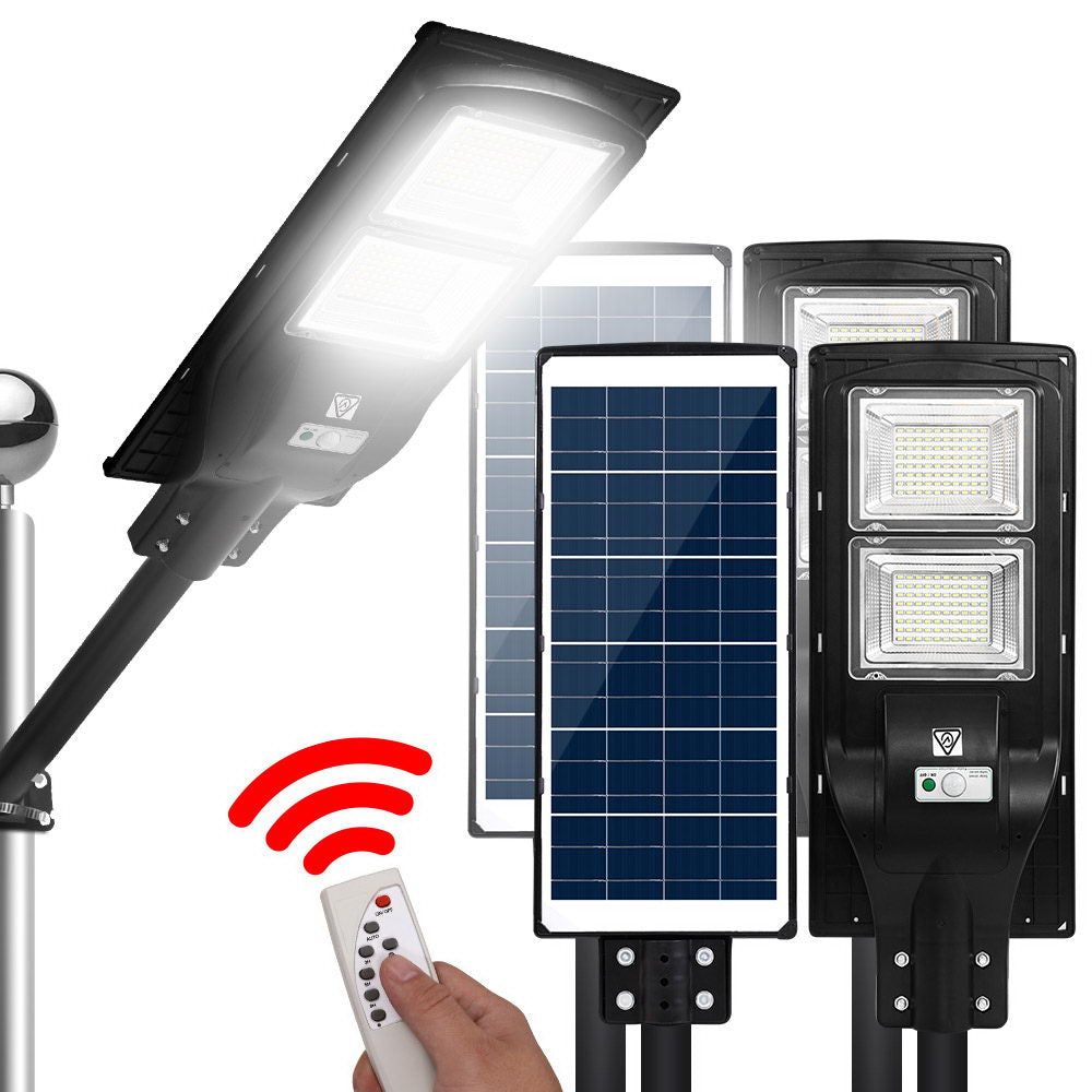 160 LED Solar Street Light 120W with Motion Sensor & Remote Control - Outdoor Waterproof Wall Lamp (2 Pack) for Driveway, Garden, Patio, and Backyard Security Lighting