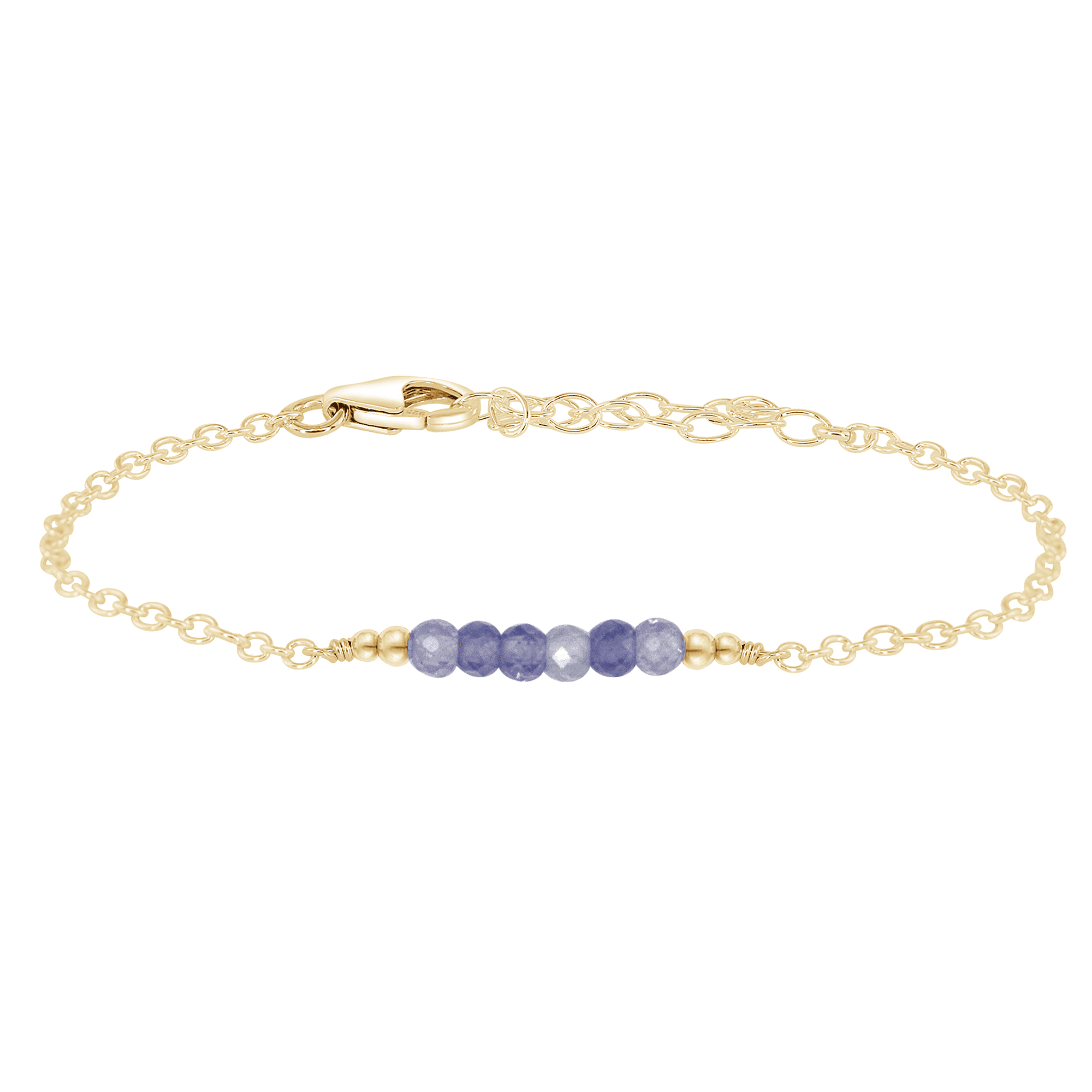 Sparkling Purple Tanzanite Gemstone Faceted Bead Bar Bracelet for Women | Elegant Handmade Jewelry Gift for Birthday, Anniversary & Special Occasions