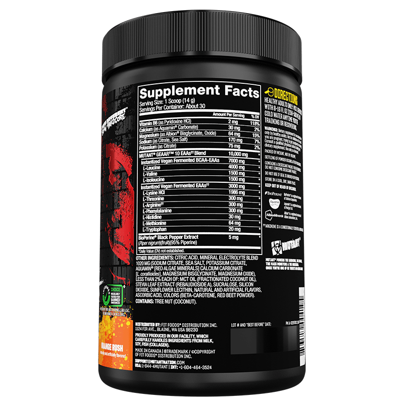 Mutant GEAAR Fully Loaded Amino Complex - Premium Muscle Recovery & Performance Supplement for Athletes & Bodybuilders - Pre & Post Workout, Gym & Fitness Training Support