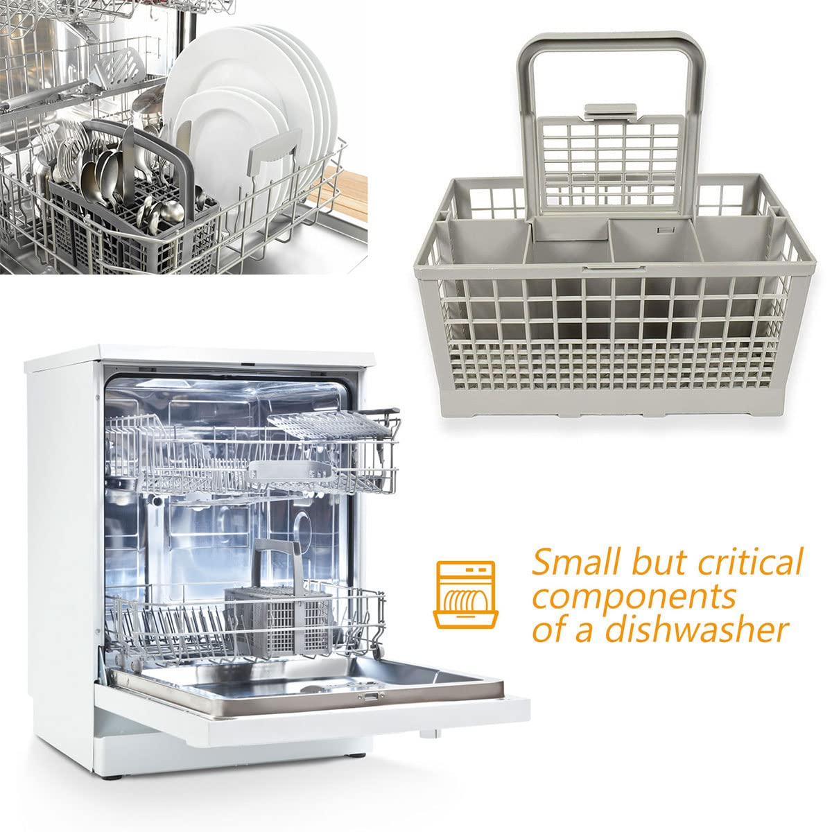 Universal Foldable Dishwasher Cutlery Basket - Silverware Holder & Replacement Rack for Forks, Spoons, Knives | Perfect for Kitchen Organization & Dishwasher Accessories (Fits Most Models)