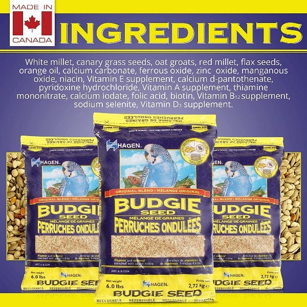 Premium Hagen Budgie Staple VME Seed Mix - Nutritious Parakeet Food for Healthy Birds | Perfect for Daily Feeding & Training Treats