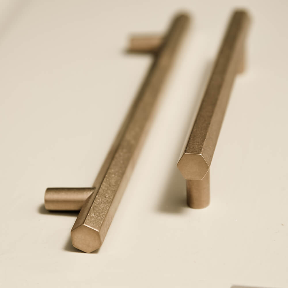 Vintage Brass Hexagonal Pull Handle - Cabinet & Drawer Hardware for Kitchen, Bathroom & Furniture - Perfect for Home Renovation & DIY Projects