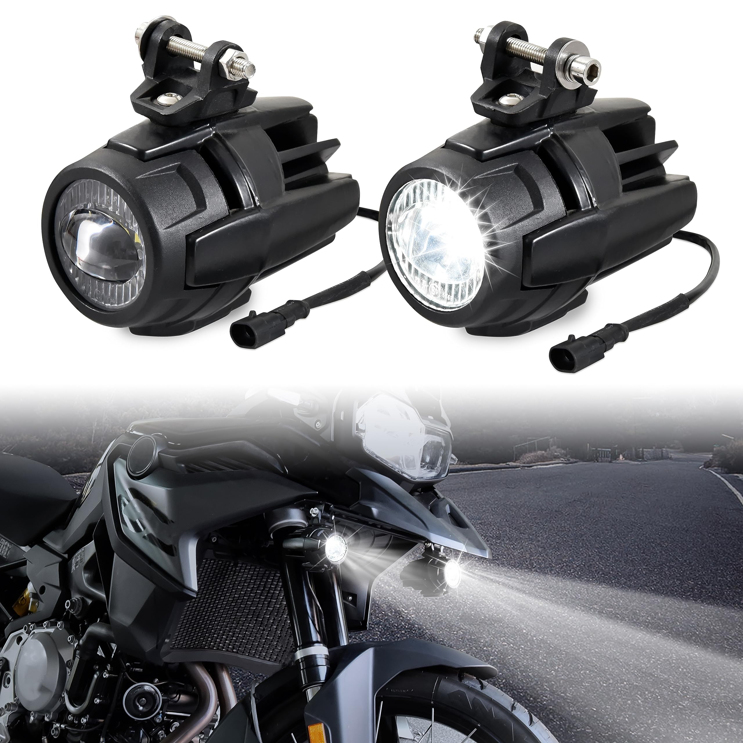 BMW F750GS F850GS LED Auxiliary Light Bar - Waterproof Fog Lights with Mounting Brackets for 2019-2023 Models | Off-Road Adventure & Night Riding Accessories