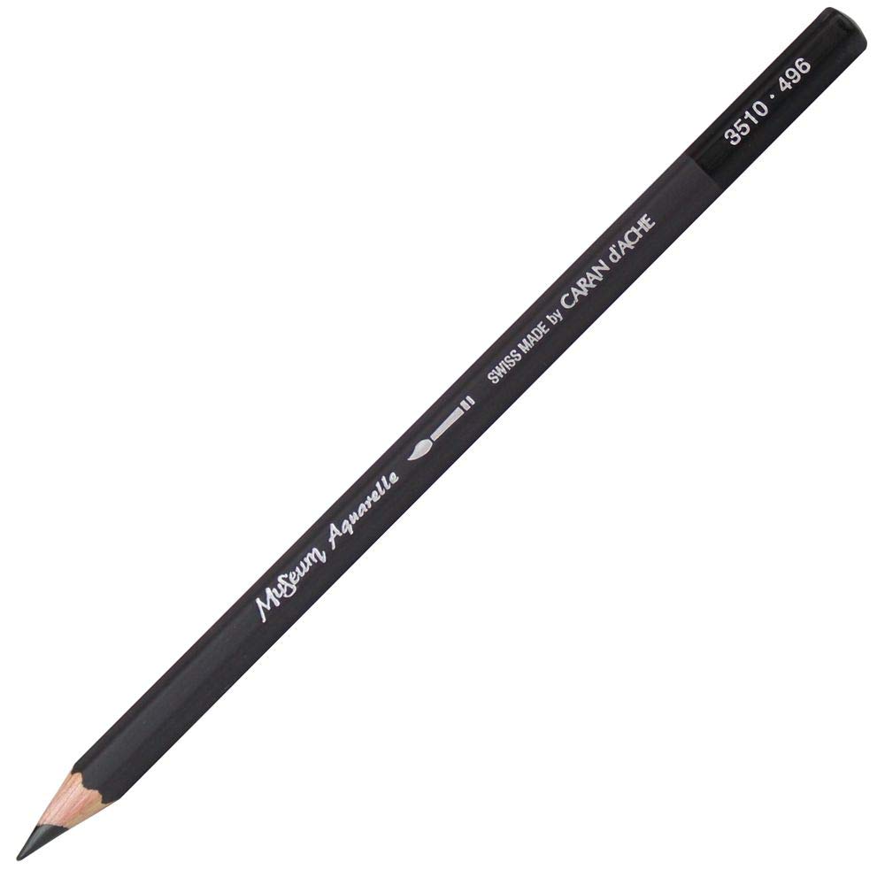 Caran d'Ache Museum Aquarelle Watercolor Pencil - Ivory Black (3510.496) | Professional Art Supplies for Drawing, Sketching & Watercolor Painting | Perfect for Artists, Illustrators & Students