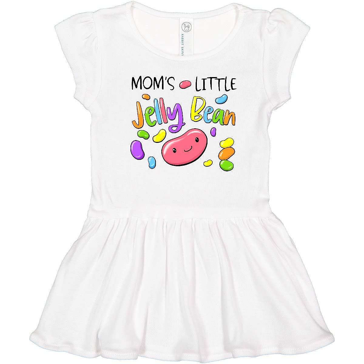 Inktastic Mom's Little Jellybean Cute Easter Candy Toddler Dress - Adorable Spring Outfit for Baby Girls, Easter Egg Hunt & Family Photos
