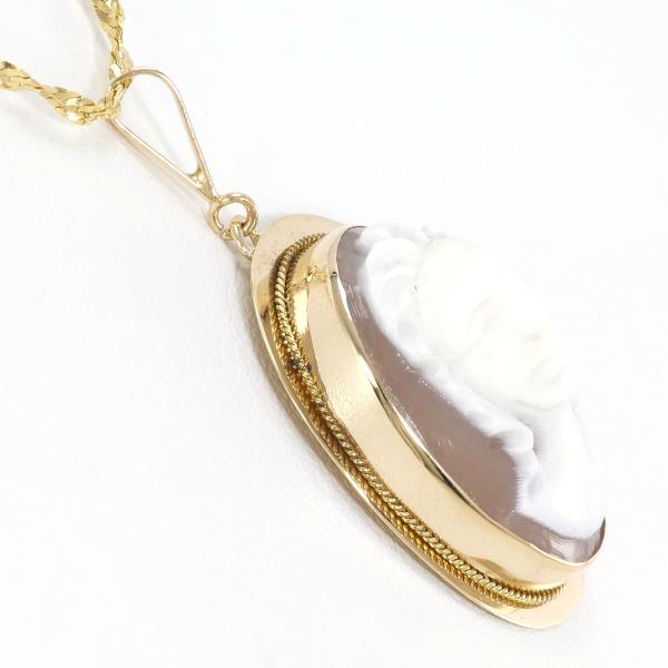 14K Yellow Gold Shell Cameo Pendant Necklace for Women - Vintage Elegant Jewelry Gift for Birthday, Anniversary & Special Occasions