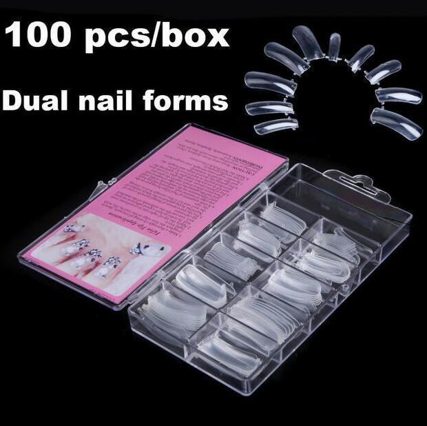 Dual Forms Nail Tips - Professional Acrylic Nail Extension Kit for Salon & DIY Manicure | Perfect for Home Use, Nail Art, and Special Occasions