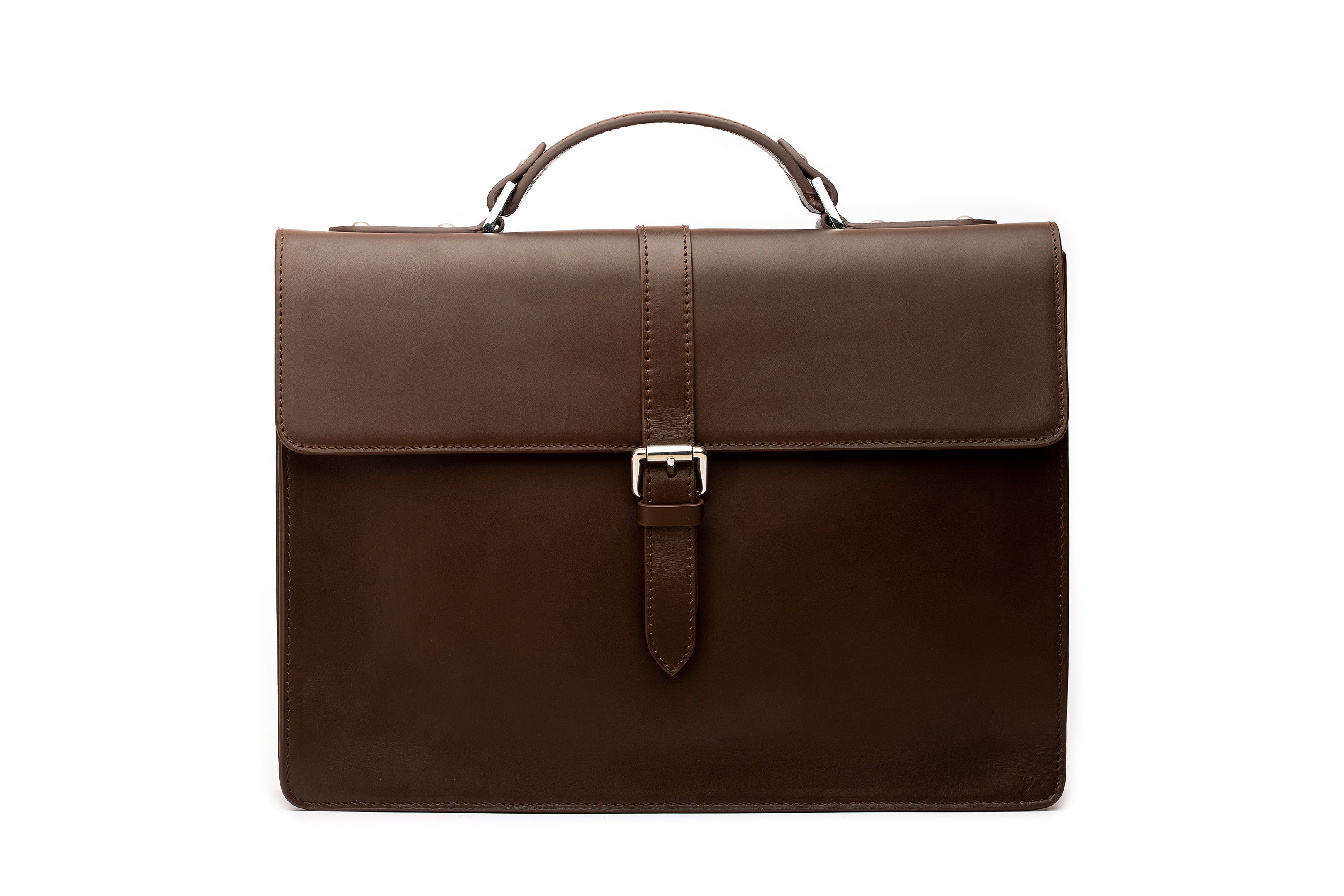 Premium Genuine Leather Laptop Briefcase for Business Professionals - Dark Brown - Perfect for Office, Travel & Executive Meetings