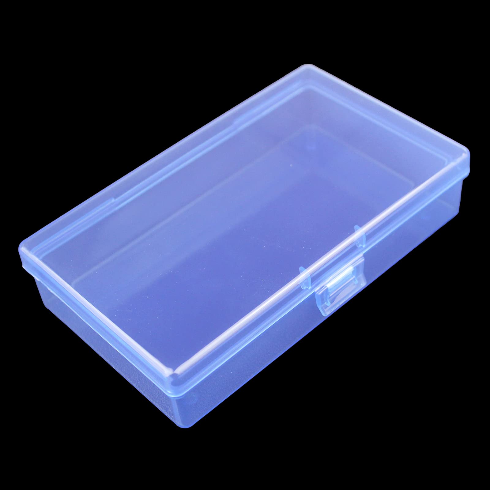 8-Piece Mini Plastic Storage Box Set with Hinged Lids - Small Organizer Containers for Crafts, Jewelry, Office & Home Organization (Blue, 5.3 x 3.1 x 1.2 Inches) - Perfect for Beads, Buttons, Pins & DIY Projects
