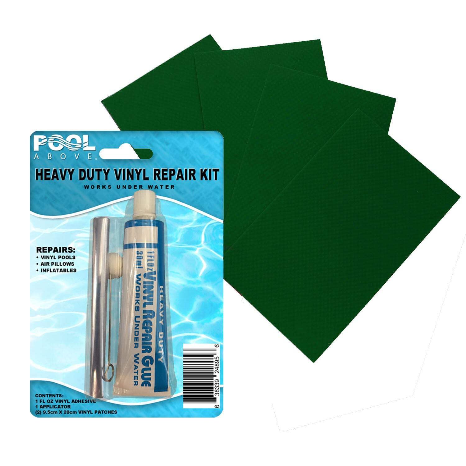 Heavy Duty Vinyl Repair Patch Kit with Adhesive Glue - Waterproof Repair for Inflatables, Boats, Kayaks, Air Mattresses | Perfect for Outdoor, Camping and Pool Use