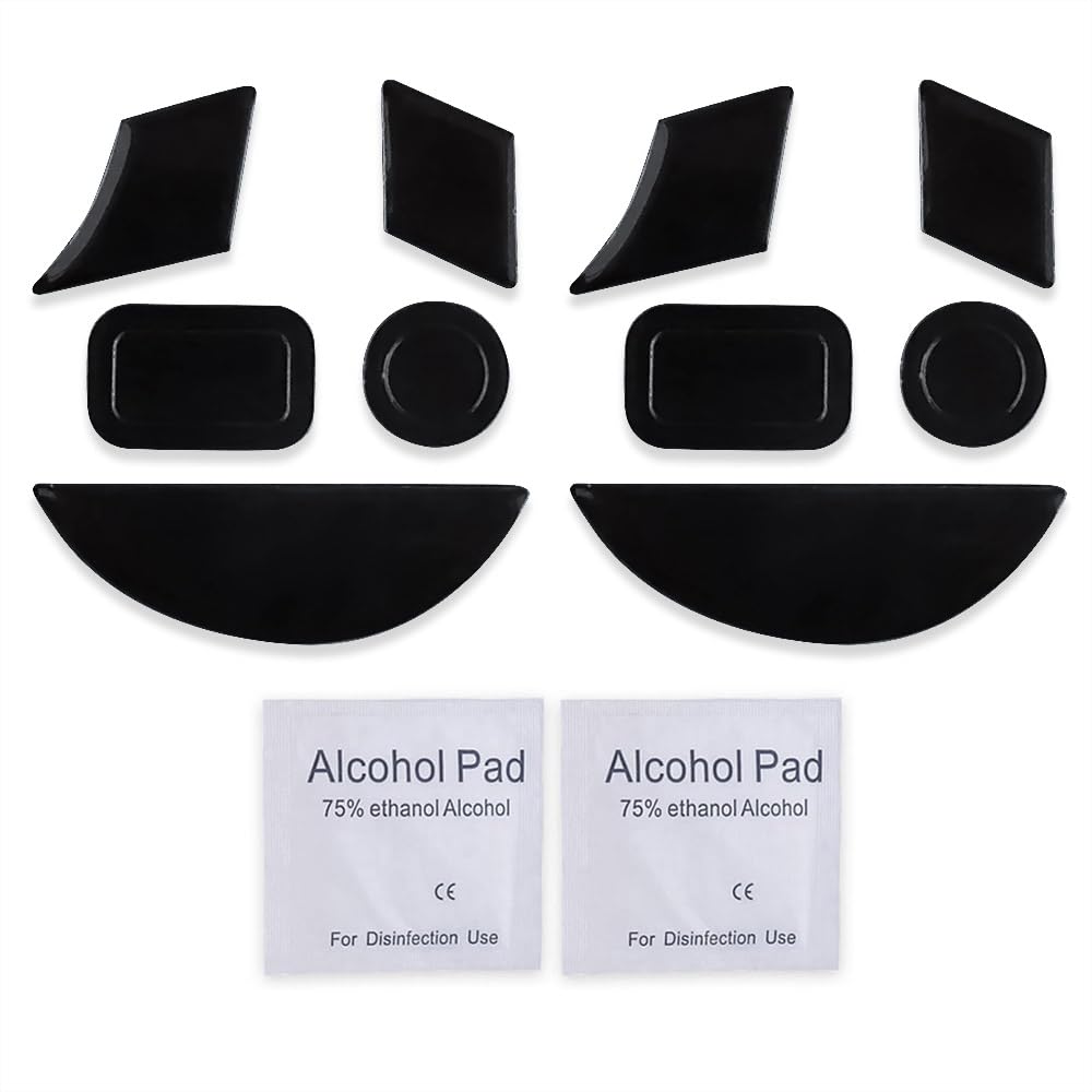 2 Sets Rounded Curved Edges Mouse Skates for Razer Naga 2014 (RZ01-0104), Naga Chroma 2016 (RZ01-0161) & Naga Hex V2 2016 (RZ01-0160) - Smooth Gliding Gaming Mouse Feet Replacement for Enhanced Precision & Speed - Perfect for FPS, MOBA & MMO Gaming