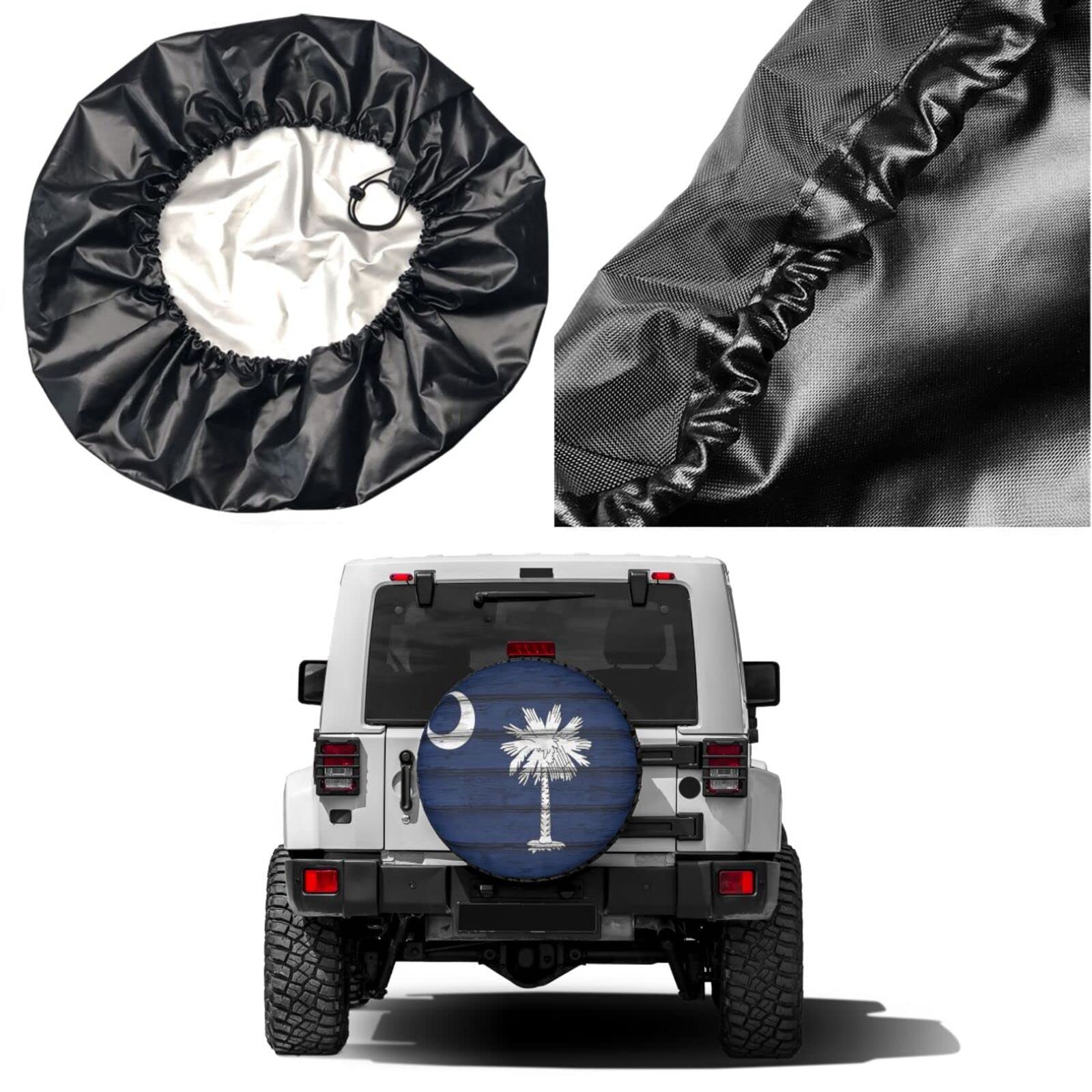 South Carolina Flag Spare Tire Cover - 14 Inch Dustproof Wheel Protector for Trailers, RVs, SUVs & Vehicles | Outdoor Travel Accessories & Road Trip Essentials