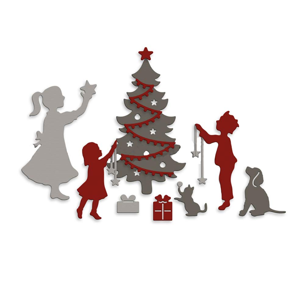 Christmas Tree Metal Cutting Dies for Card Making, Scrapbooking & Embossing – Perfect for Kids, Girls, Boys & Dog Lovers – DIY Holiday Crafts, Photo Album Decorations & Handmade Gift Boxes – Great for Christmas Cards, Party Invitations and Home Decor Projects
