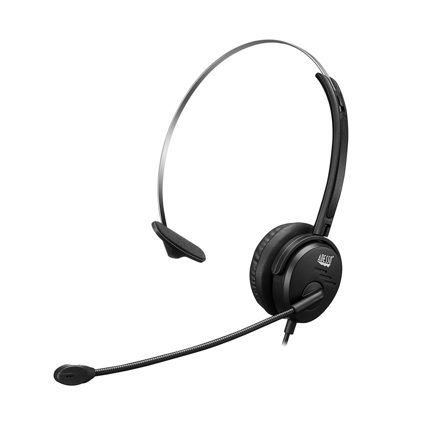 Adesso Xtream P1 Single-Sided USB Wired Headset with Adjustable Noise Canceling Microphone - Perfect for Online Meetings, Gaming & Call Centers | Comfortable PC Headphones for Work from Home & Remote Teams