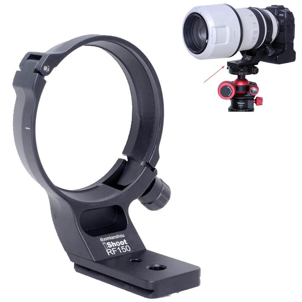 iShoot Tripod Mount Ring Lens Collar for Canon RF 100-500mm f/4.5-7.1L IS USM Lens - Arca-Swiss Compatible Quick Release Plate with Dovetail Groove - Perfect for Wildlife & Sports Photography