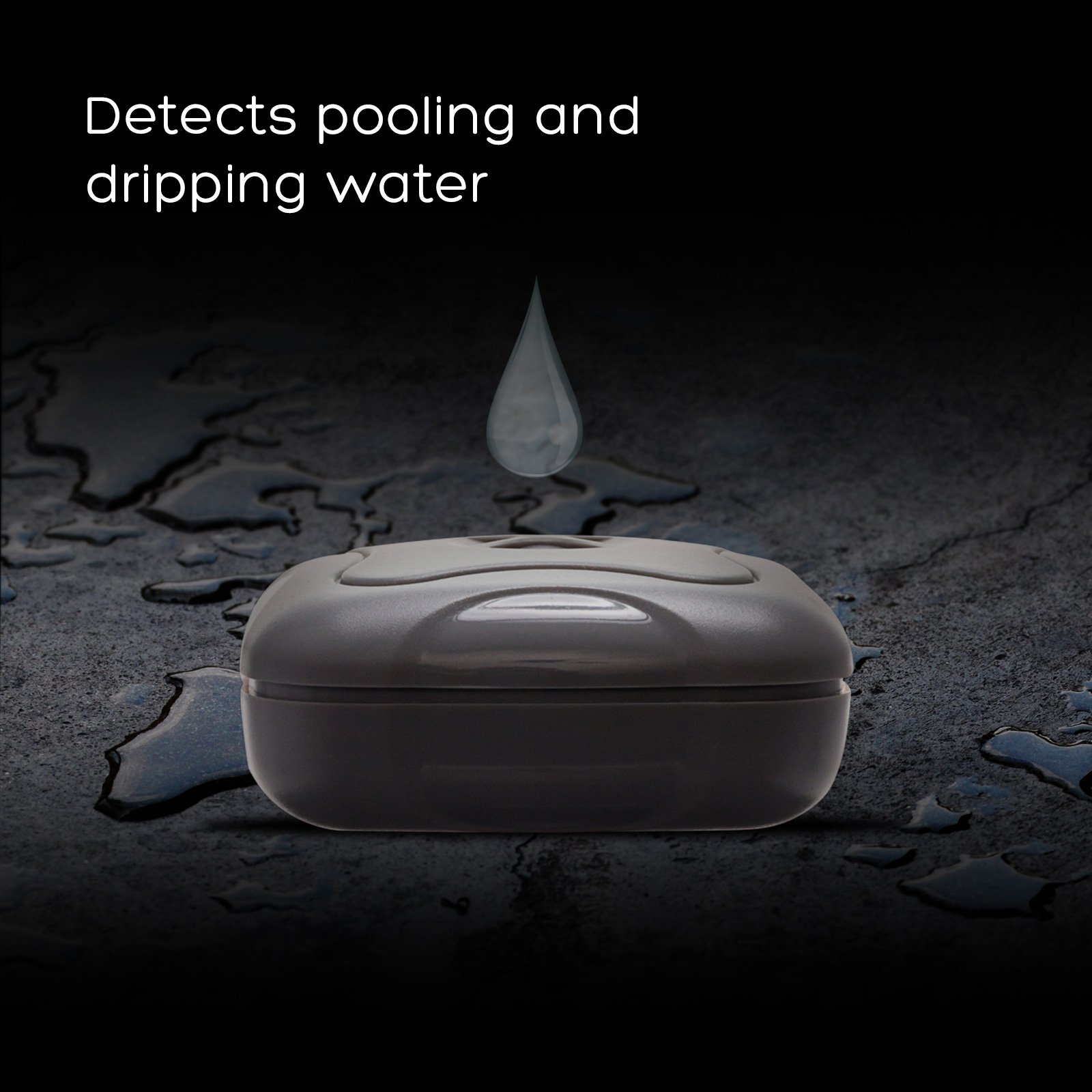 4 Pack Water Leak Detector Alarm - 95dB Loud Flood Sensor for Bathroom, Basement, Laundry, Garage, Attic & Kitchen | Grey by Mindful Design | Prevent Water Damage & Mold Growth