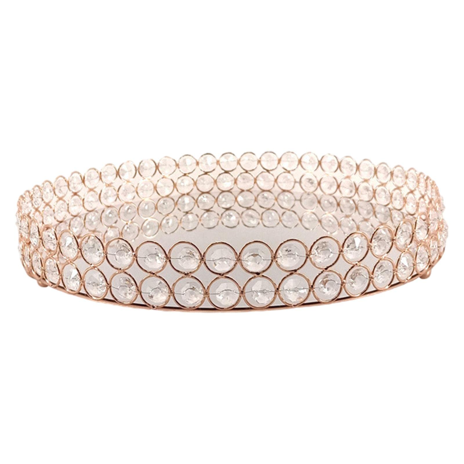 Baoblaze Round Vanity Mirror with Tray - 13.78 Inch Makeup Mirror & Cosmetic Organizer for Bathroom, Bedroom, Dresser - Perfect for Perfume Display, Jewelry Storage & Home Decor Accessories - Ideal for Makeup Application, Gift Giving & Luxury Home Styling