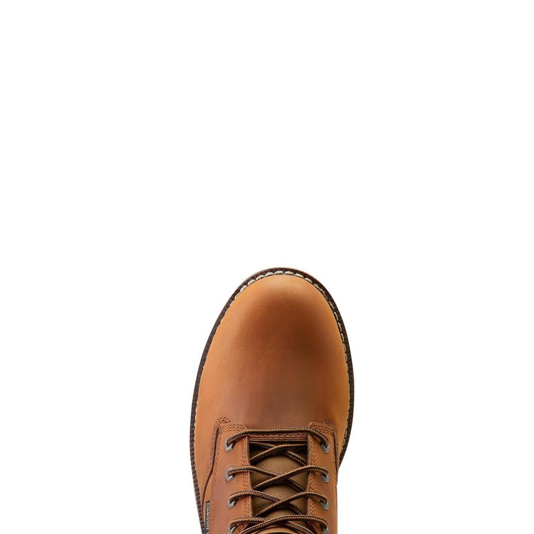 Logger Shock Shield Composite Toe Waterproof Work Boot Copper Brown