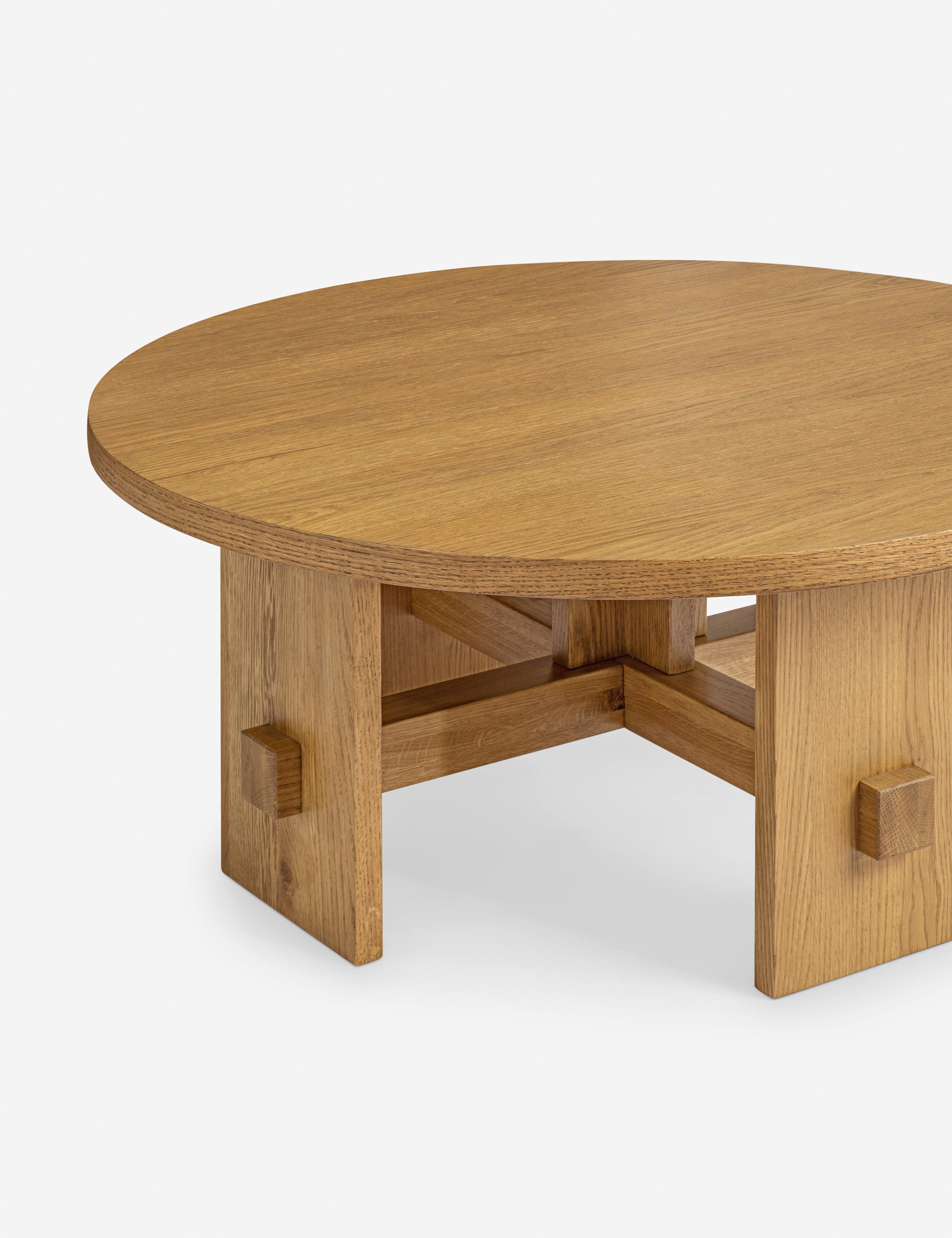 Modern Campos Round Coffee Table - Solid Wood Living Room Center Table for Home Decor, Perfect for Small Spaces & Cozy Gatherings