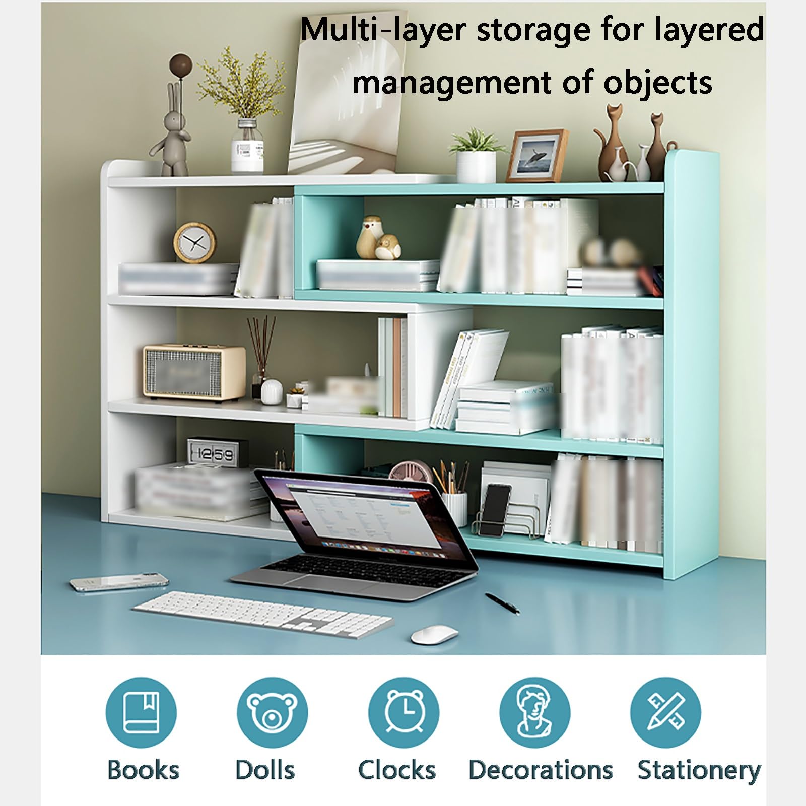 Multi-Layer Wooden Desktop Organizer - Expandable Computer Stand, Bookshelf & Storage Rack for Dorm, Office & Study Room | Perfect for Organizing Laptops, Books, Stationery & Office Supplies