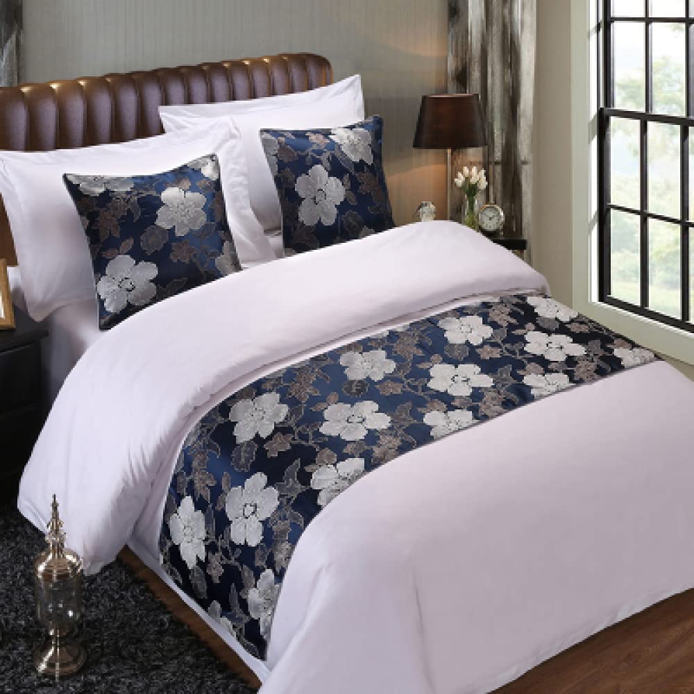King Size Bed Runner Set - 3 Piece Luxury Bed Scarf & Pillow Covers (1 Runner + 2 Cushion Covers) - Modern Bedspread & Throw for Home Decor - Perfect for Master Bedroom, Guest Room & Hotel Styling