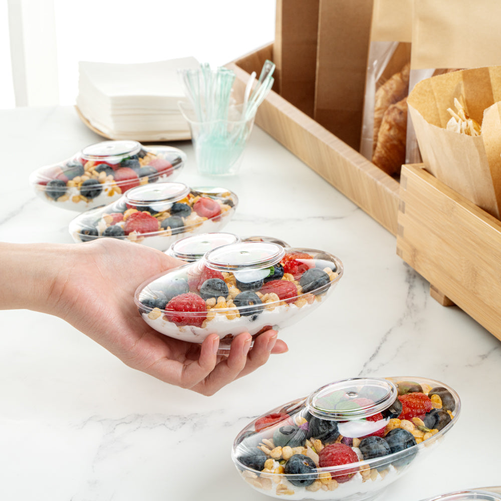 6 oz Clear Plastic Deli Containers with Lids - 100 Pack, Stackable Food Storage Containers (5.5