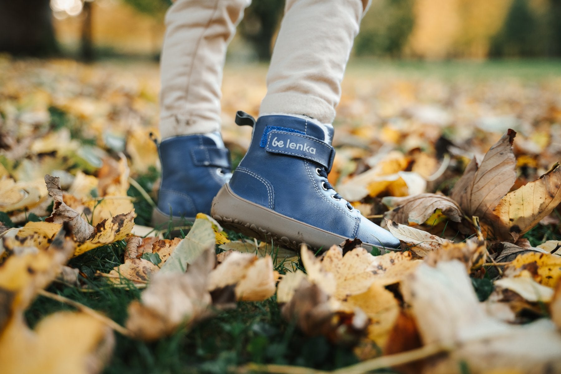 Barefoot Shoes for Kids - Be Lenka Winter Edition in Ocean Blue | Waterproof & Warm for Outdoor Play, Hiking, and Winter Adventures