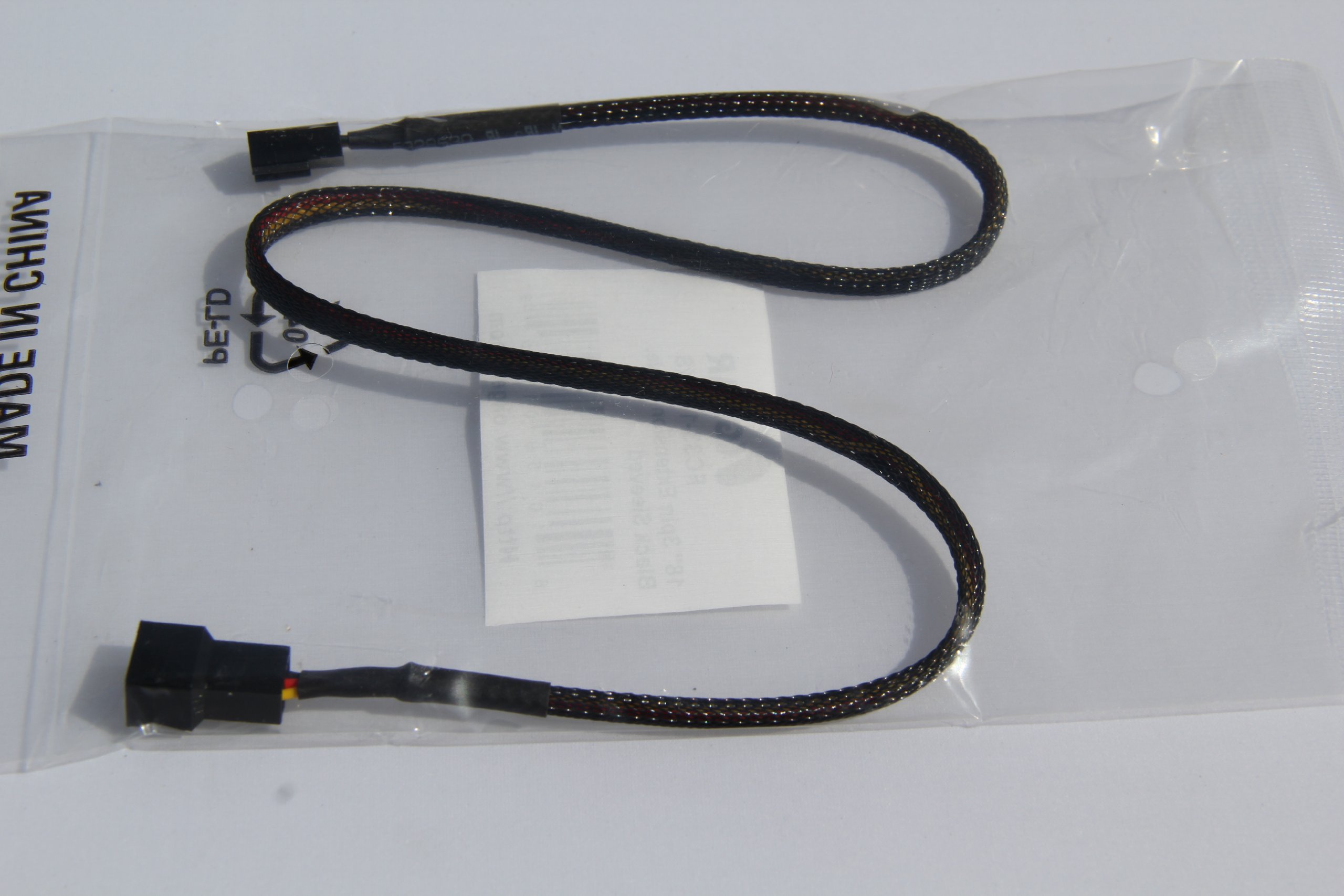 3 Pin Sleeved Fan Extension Cable 12 Inch - Premium PC Case Fan Power Cable for Computer Cooling System - Perfect for Gaming PC, Workstation, and Custom PC Builds