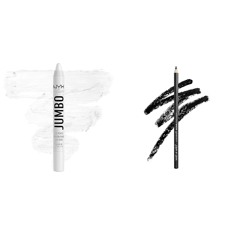 NYX Jumbo Eye Pencil & Wet n Wild Kohl Eyeliner Set - Creamy Eyeshadow Stick & Rich Black Eyeliner for Smoky Eyes & Everyday Makeup | Perfect for Professional Makeup Artists & Beginners
