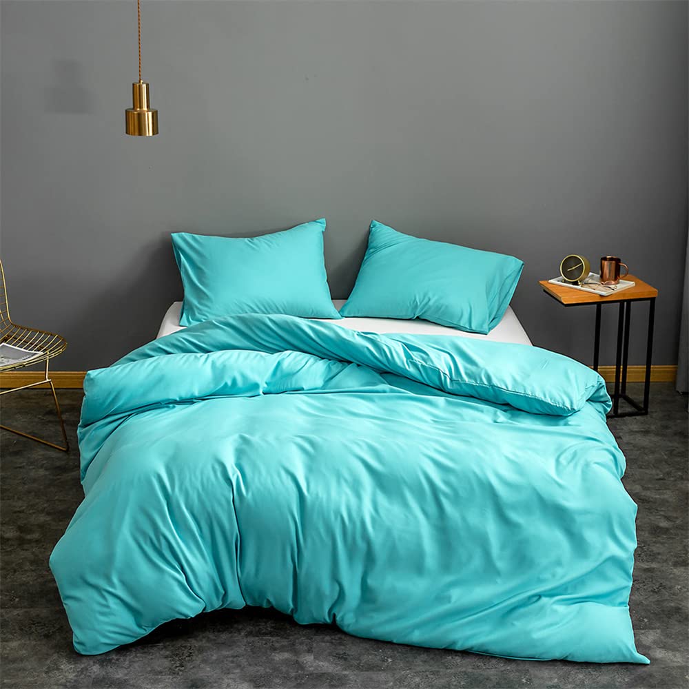 REVDRYE Queen Size 3-Piece Comforter Set - 100% Washed Microfiber, Super Soft & Breathable Bedding with Zip Closure - Modern Style Blue Twin Bedding for Men & Women - Perfect for Master Bedroom, Guest Room or Dorm
