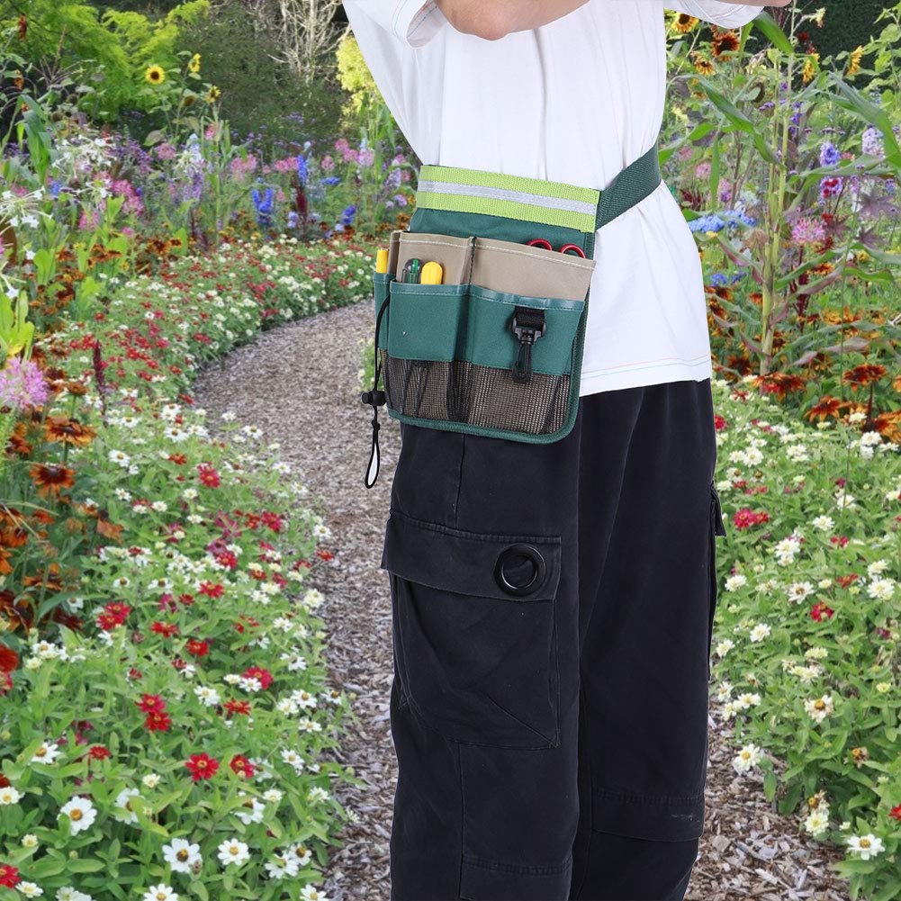 Large Capacity Hanging Garden Waist Bag - Waterproof Adjustable Multi-Pocket Organizer for Outdoor Gardening, Hiking, Camping & Travel Accessories Storage