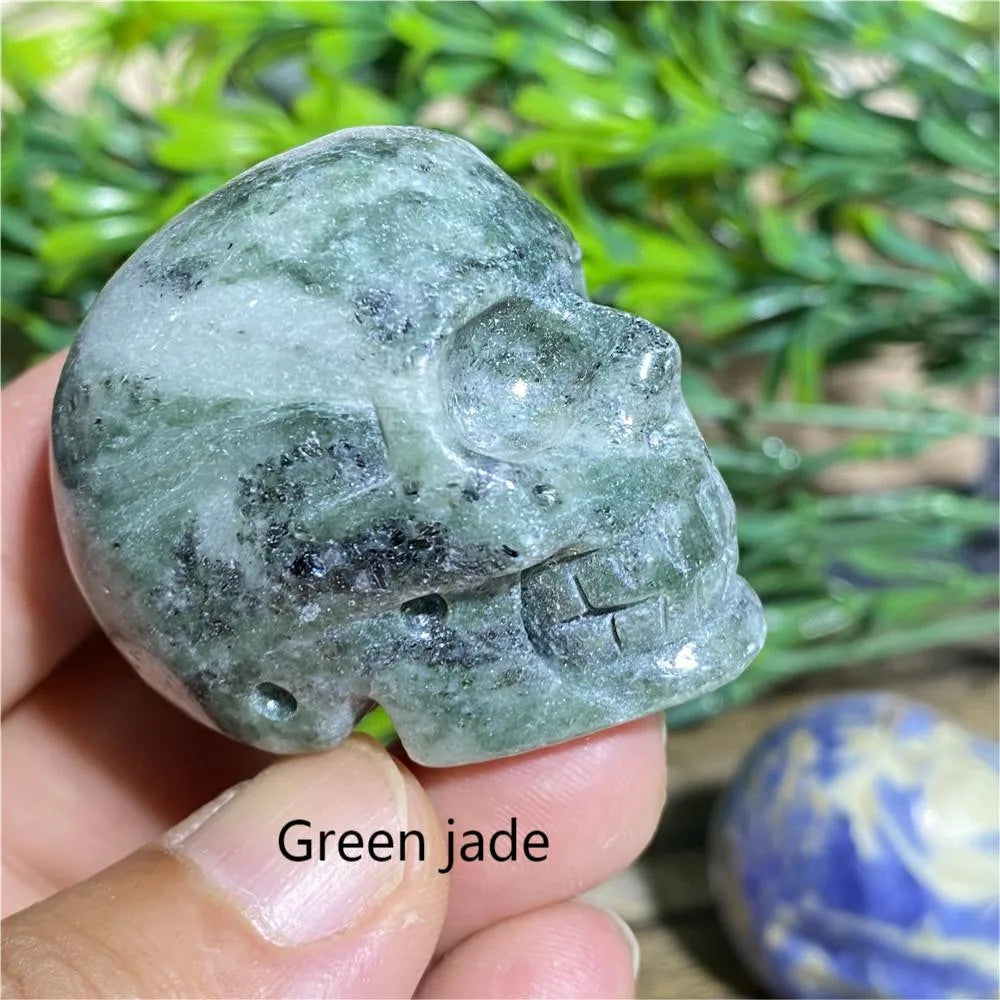 Natural Black Tourmaline Obsidian Crystal Skull - Bloodstone Healing Stone for Reiki, Meditation & Energy Work - Unique Mineral Cranium Decor for Home, Office or Sacred Space