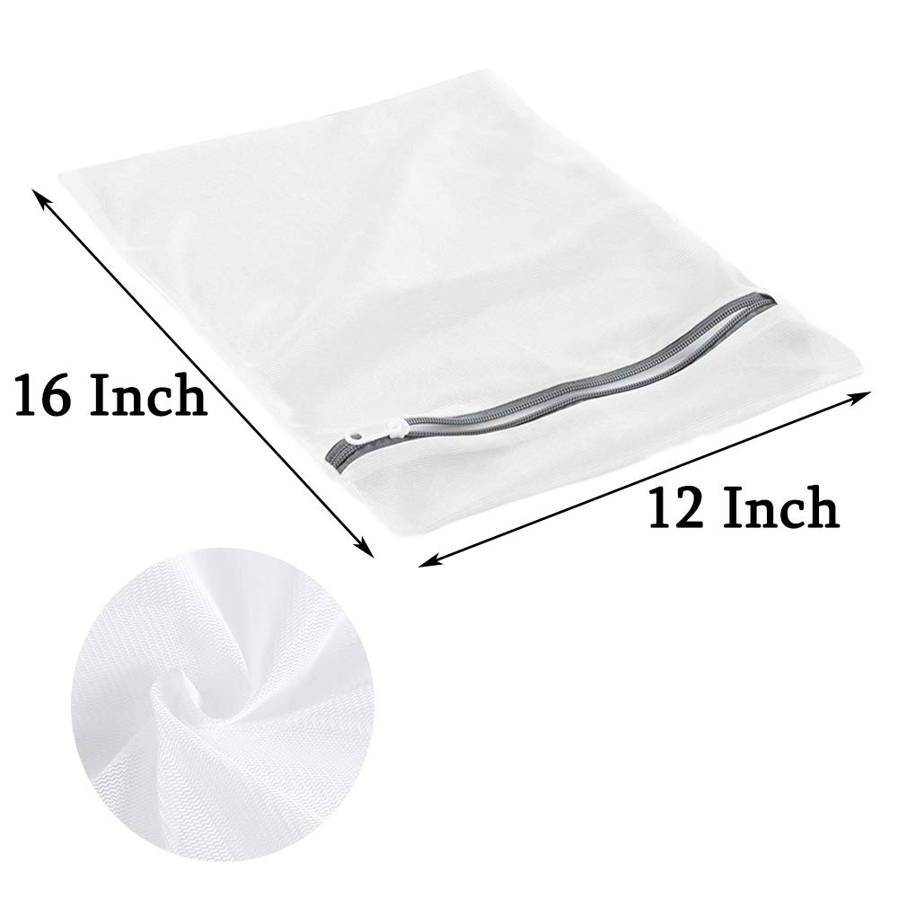 8 Pack Large Laundry Mesh Bags 16x12 Inch - Zippered Delicates Wash Bags for Machine & Travel - Perfect for Stockings, Underwear, Bras & Lingerie - Gentle Protection for Delicate Fabrics During Washing & Storage