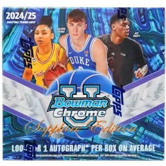 2024-25 Bowman University Chrome Basketball Sapphire Edition Box - Premium Collectible Trading Cards for NBA Fans & Sports Memorabilia Collectors - Perfect for Gifts, Investments, and Display Collections
