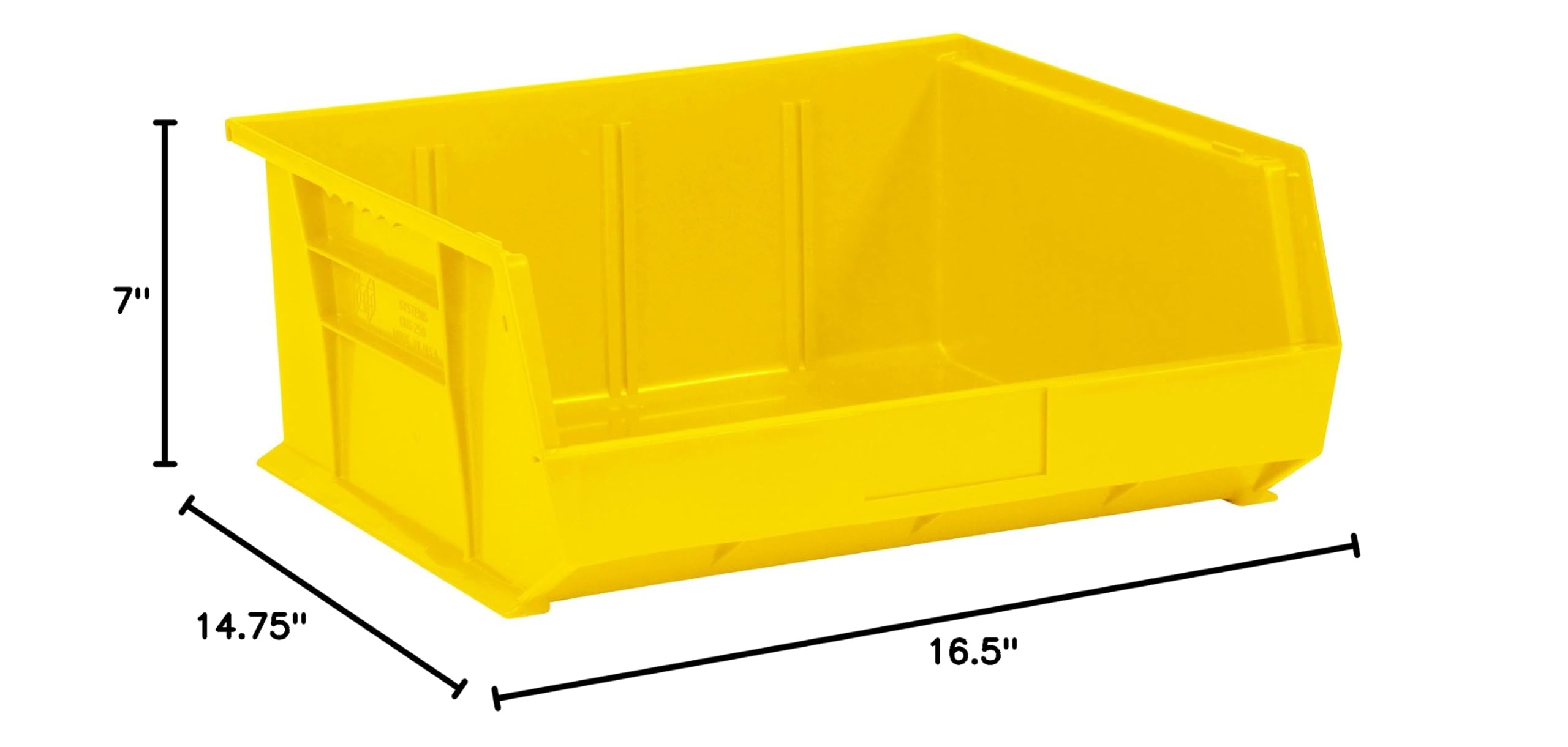 Aviditi 6-Pack Yellow Plastic Stackable Storage Bins with Hanging Hooks, 14.75