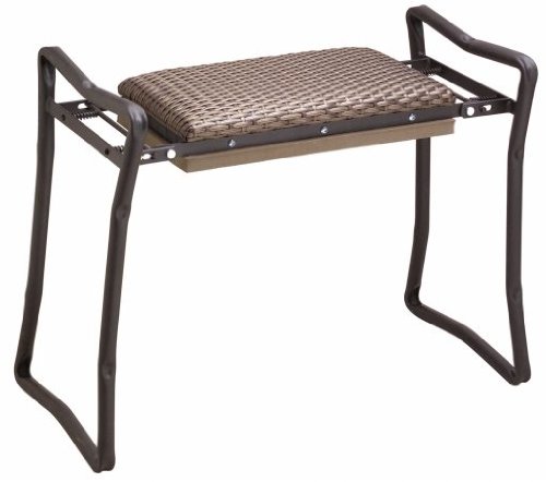 Steel Wicker Classic Garden Kneeler & Bench - Durable Outdoor Kneeling Pad with Seat for Gardening, Weeding & Planting - Perfect for Patio, Lawn & Backyard Use