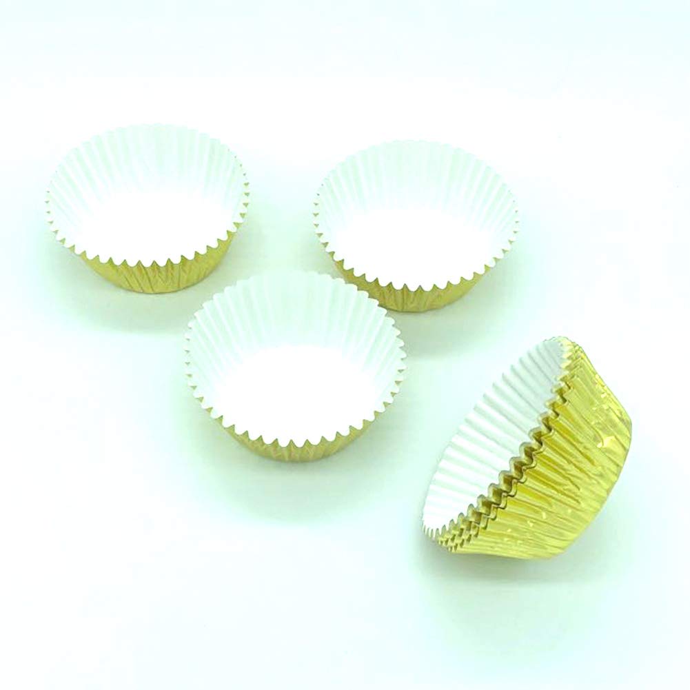 Premium Gold Foil Cupcake Liners - 240 Count Standard Baking Cups for Weddings, Birthday Parties, Baby Showers & Special Events - Elegant Dessert Presentation for Professional Bakers & Home Baking