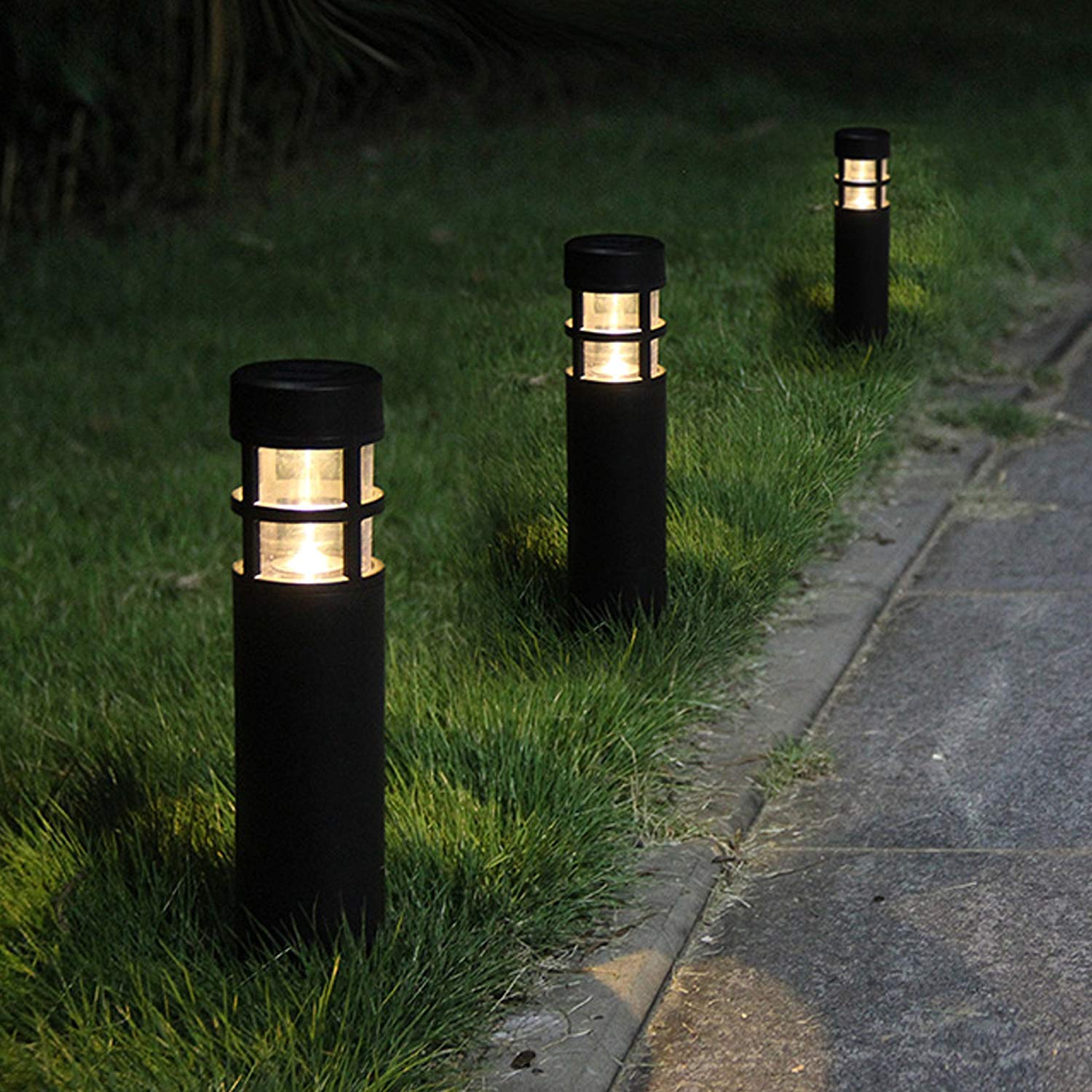 SUNWIND 6-Pack Black Solar Garden Lights Outdoor - LED Solar Powered Pathway Lighting for Patio, Backyard, Lawn, Driveway & Walkway | Weatherproof & Energy Saving Landscape Lights