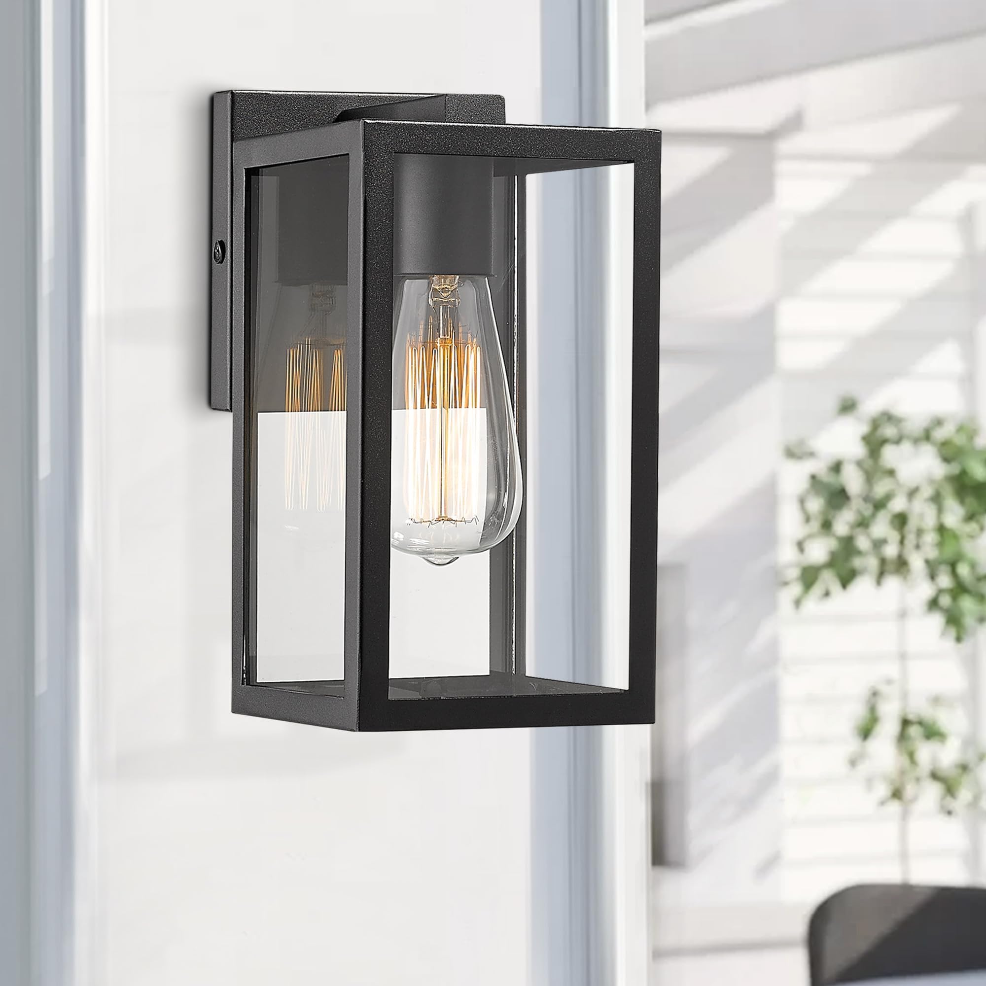Bestshared Black Outdoor Wall Lanterns - 2 Pack Weatherproof Exterior Wall Sconce Lights for Porch, Patio, Garden, Barn & Storefront - Durable Outdoor Lighting Fixtures for Home & Commercial Use